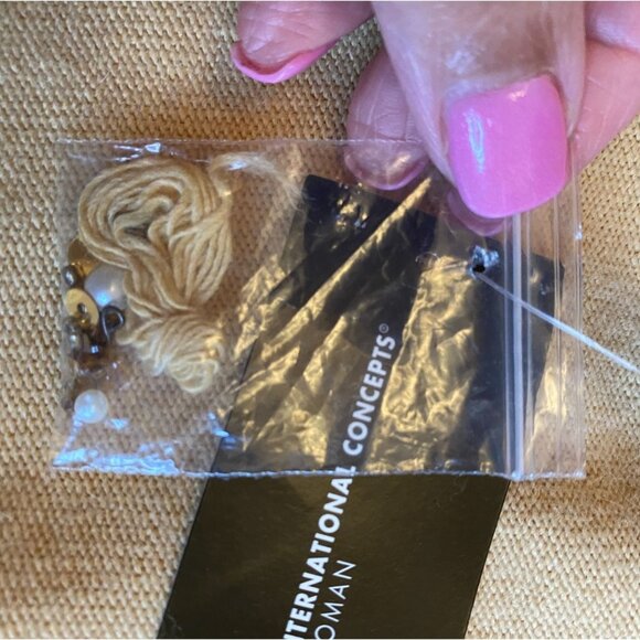 INC NWT Womens Gold Beaded Open Cardigan Sweater 1X Quiet Luxury Glam Party Y2K - Picture 5 of 11